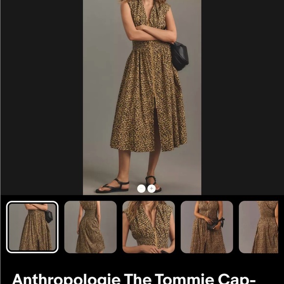 NEW W/Tags!!! Anthropologie Tommy cap sleeve dress, smocked with full zipper. - Picture 3 of 5
